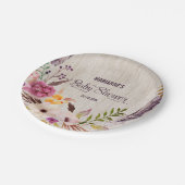 素朴なベビーシャワーのBohoの花のパーティーのプレート ペーパープレート (アングル)