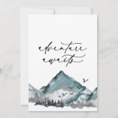 素朴なベビーシャワー 水彩 山 林のウェルカムカード 招待状 (裏面)