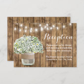 素朴なベビーズブレスのメイソンジャー ウェディングレセプション 招待状 (正面/裏面)