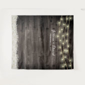 素朴なベビーズブレスの花と農村風の結婚式用背景 タペストリー (正面(横))