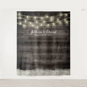 素朴なベビーズブレスの花と農村風の結婚式用背景 タペストリー (正面)