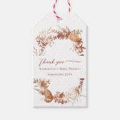 素朴なベージュの森のキツネ サンキュー ギフトタグ (正面)