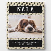 素朴なペットの犬の写真 足跡 ピンクのメモリアル フォトプラーク (正面)