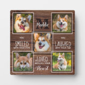 素朴なペットメモリアル犬喪失ギフト5枚の写真コラージュ フォトプラーク (正面)