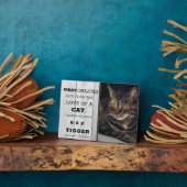 素朴なペット猫メモリアルフォト 灰色の木 思い出の品 フォトプラーク (側面)