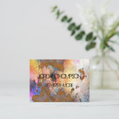 素朴なペンキの(ばちゃばちゃ)跳ねるの皮ヴィンテージの名刺 名刺 (スタンド正面)