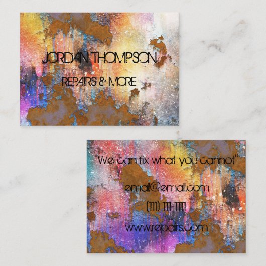 素朴なペンキの(ばちゃばちゃ)跳ねるの皮ヴィンテージの名刺 名刺 (正面/裏面)