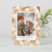素朴なホリデーシーズンのプレイド写真カード 招待状 (スタンド正面)