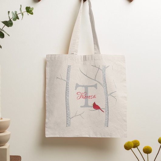 素朴なホリデーツリー モダンなホリデーモノグラム トートバッグ