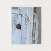 素朴なホワイトウッドの写真用背景 タペストリー (正面)