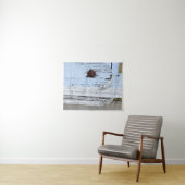 素朴なホワイトウッドの写真用背景 タペストリー (インサイチュ(横))