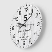 素朴なホワイトウッドの5周年オーダーメイド ラージ壁時計 (傾斜)