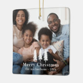 素朴なホワイトパインの木のクリスマス休暇の写真 セラミックオーナメント (左)