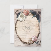 素朴なホワイトビーチ＆ハミングバード テーブルナンバーカード 招待状 (裏面)