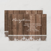 素朴なホワイトレースと木材の受付情報カード エンクロージャーカード (正面/裏面)