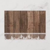 素朴なホワイトレースと木材の受付情報カード エンクロージャーカード (裏面)