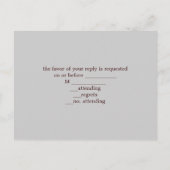 素朴なホワイトレースティール（緑がかった色）バーンウッドウェディングrsvp インビテーションポストカード (裏面)