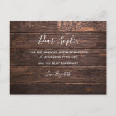 素朴なホワイトローズウッドの花の水彩ウェディング インビテーションポストカード (裏面)