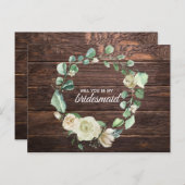 素朴なホワイトローズウッド フローラル ウォーターカラー ウェディング インビテーションポストカード (正面/裏面)
