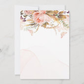 素朴なボタニカル 牡丹 蝶 ウェディングシャワー 招待状 (裏面)