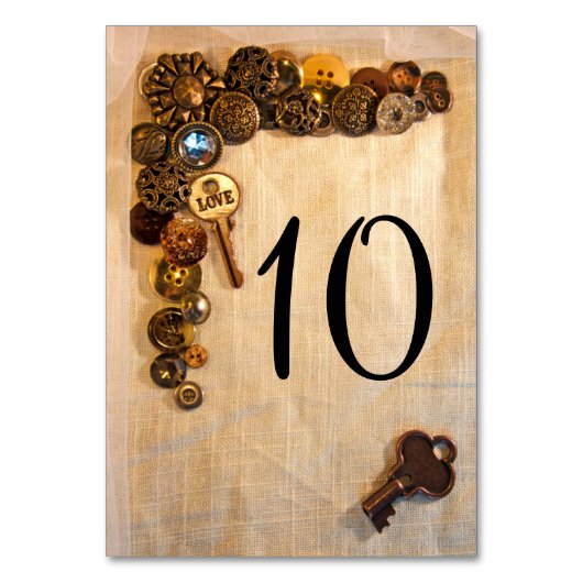 素朴なボタンのテーブル数 テーブルナンバー (正面)