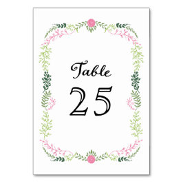 素朴なボヘミアの春の群葉のリースの結婚式 テーブルナンバー