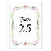 素朴なボヘミアの春の群葉のリースの結婚式 テーブルナンバー (裏面)