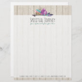 素朴なボヘミアの水晶及び矢の水彩画木 レターヘッド (正面/裏面)