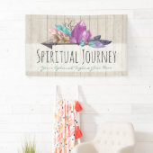 素朴なボヘミアの水晶及び矢の水彩画木 横断幕 (インサイチュ)