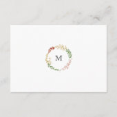 素朴なボヘミアの秋の花のリースの結婚式 エンクロージャーカード (裏面)