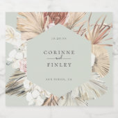 素朴なボヘミアンのオアシスフレーム スパークリングワインラベル (シングルラベル)