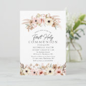 素朴なボヘミアンモダンフローラ初の聖餐式 招待状 (スタンド正面)