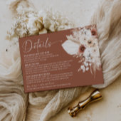 素朴なボヘミアン風のテラコッタの結婚式の詳細同封カード エンクロージャーカード