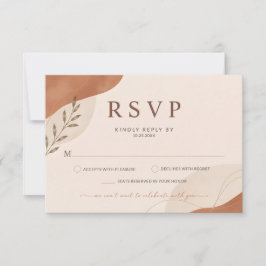 素朴なボヘミアン風のテラコッタの結婚式RSVP 出欠カード