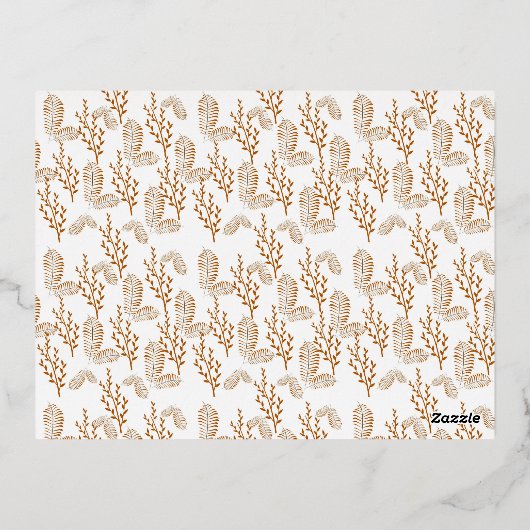 素朴なボホはオレンジ結婚色を燃やした 箔招待状ポストカード (裏面)