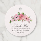 素朴なボホピンクフローラルキンセネレアありがとう フェイバータグ (裏面)