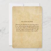 素朴なボーホー調の花束 サンキューカード (裏面)