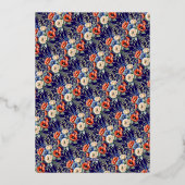 素朴なボーホー フラワーブーケ ハッピー マザーズデー 箔シーズンカード (裏面)