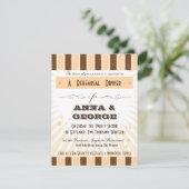 素朴なポスター：クリーム＆ブラウンのリハーサルディナー 招待状 (スタンド正面)