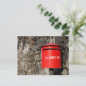 素朴なポルトガルの郵便箱 ポストカード (スタンド正面)