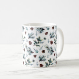素朴なマツは円錐形マツ分岐します コーヒーマグカップ