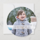 素朴なマツ円錐形のChistmasの円形の休日の写真カード シーズンカード (裏面)