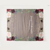 素朴なマルサラウッドの結婚式写真ブースの背景 タペストリー (正面(横))