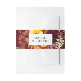 素朴なマルサラ色のオレンジ色の秋のリース 招待状ベリーバンド