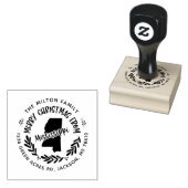 素朴なミシシッピのメリークリスマス差出人住所 ラバースタンプ (押印)