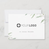 素朴なミニマルグリーン会社のロゴビジネス サンキューカード (正面)