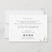 素朴なミニマルグリーン会社のロゴビジネス サンキューカード (裏面)