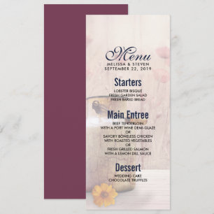 素朴なミルク缶のカントリーウェディングメニュー 招待状