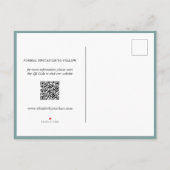 素朴なミントグリーンのウェディングフォト セーブザデート 案内ポストカード (裏面)