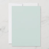 素朴なミントグリーンの水彩花イラスト セーブザデート (裏面)